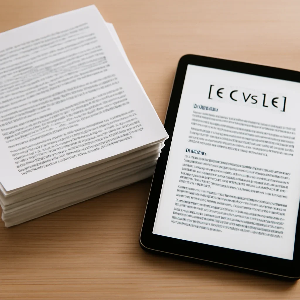 Stack of printed briefings and a tablet displaying archival notes for icc vs icj explained for non-lawyers