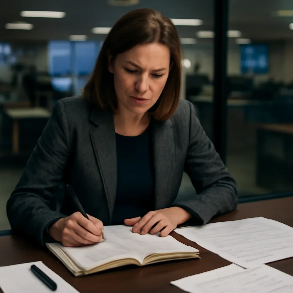Reporter reviewing source material and timeline notes related to what hors de combat means and why it matters