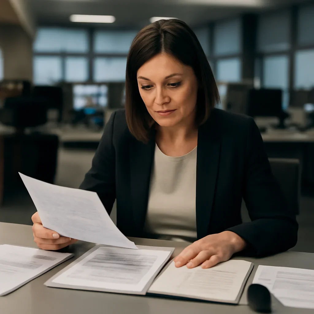 Reporter reviewing source material and timeline notes related to ohchr integration
