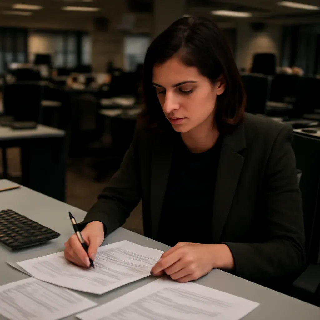 Reporter reviewing source material and timeline notes related to membership & pricing
